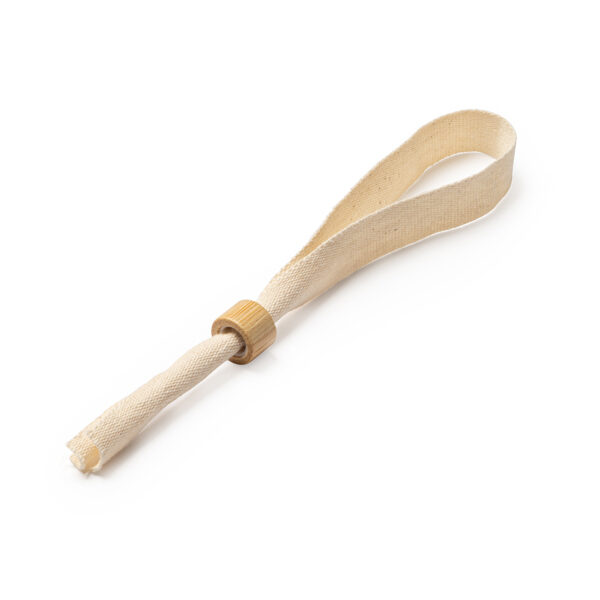 Dabīgas kokvilnas aproce ar bambusa spiedpogas aizdari (nav pārvietojama)