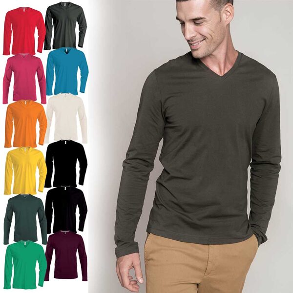 Vīriešu T-krekls ar garām rokām K358 Slim Fit