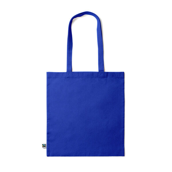 Krāsainā Tote soma no 100% Fairtrade kokvilnas (180 gsm), ar pastiprinātiem 70 cm gariem rokturiem