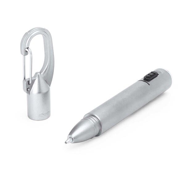 Lodīšu pildspalva ar LED lukturīti un metālisku ABS korpusu