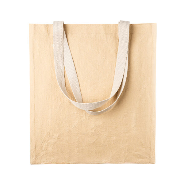 Maisiņš, izgatavots no izturīga laminēta papīra, ar kokvilnas rokturiem