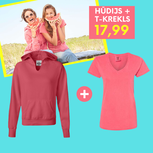 Hūdijs + T-krekls arbūza krāsā