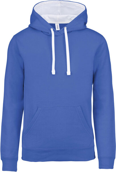 Vīriešu džemperis ar kapuci ZILS/BALTS