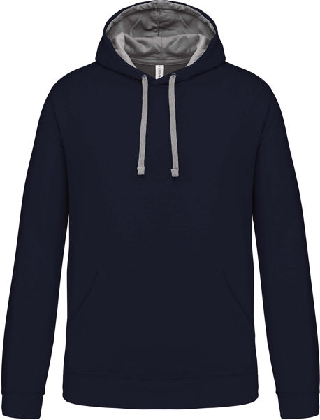 Vīriešu džemperis ar kapuci TUMŠI ZILS/PELĒKS