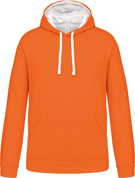 Vīriešu džemperis ar kapuci ORANŽS/BALTS