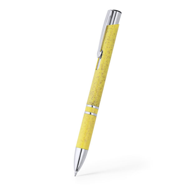 Pildspalva ar spiedpogu, izgatavota no kviešu šķiedras un ABS, ar sudraba krāsas elementiem