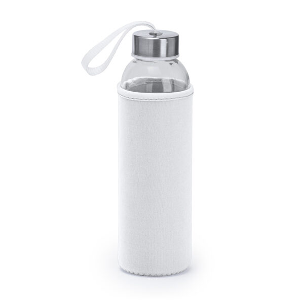 Stikla pudele ar 500 ml ietilpību, un korpuss izgatavots no neoprēna, apvienots ar krāsainu pārnēsāšanas siksnu