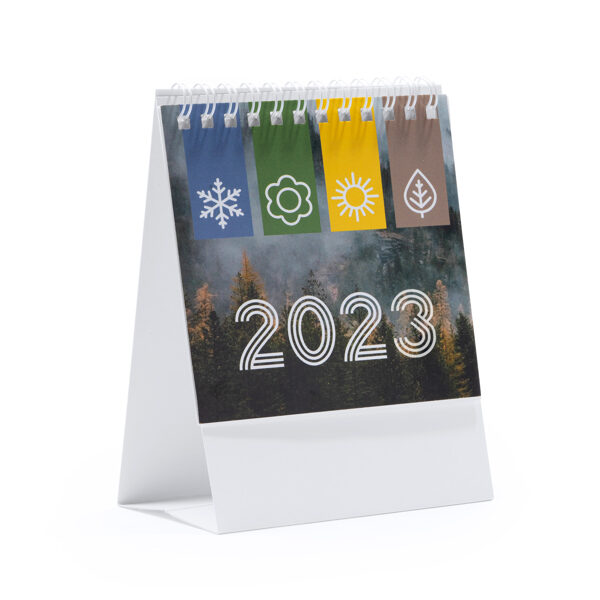 Vertikāls galda kalendārs ar spirāli