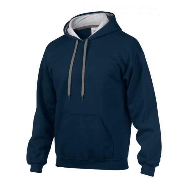 Džemperis ar kapuci 185C Tumši zils/Pelēks