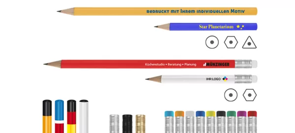 Krāsaini koka zīmuļi ar apdruku